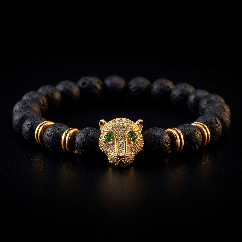 Gato de la Fortuna — Leopard Head Bracelet