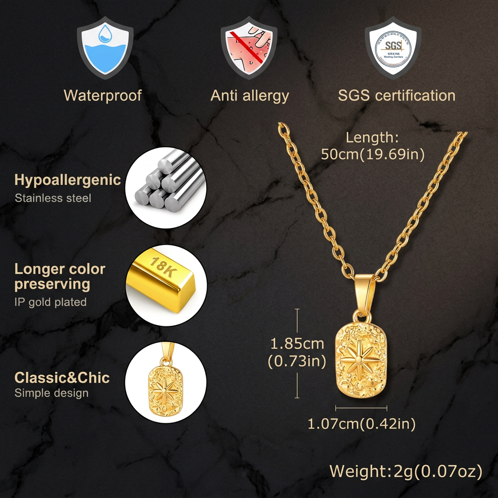 Original necklace infographic with magazine-style background