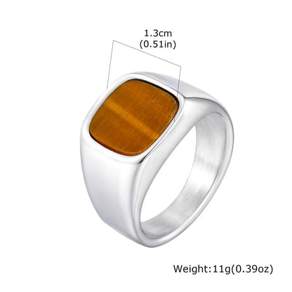 El Patrón — Stone Inlay Signet Ring
