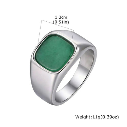 El Patrón — Stone Inlay Signet Ring