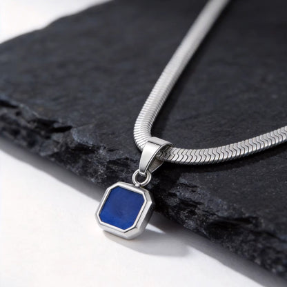 The Obsidian — Square Stone Pendant Necklace