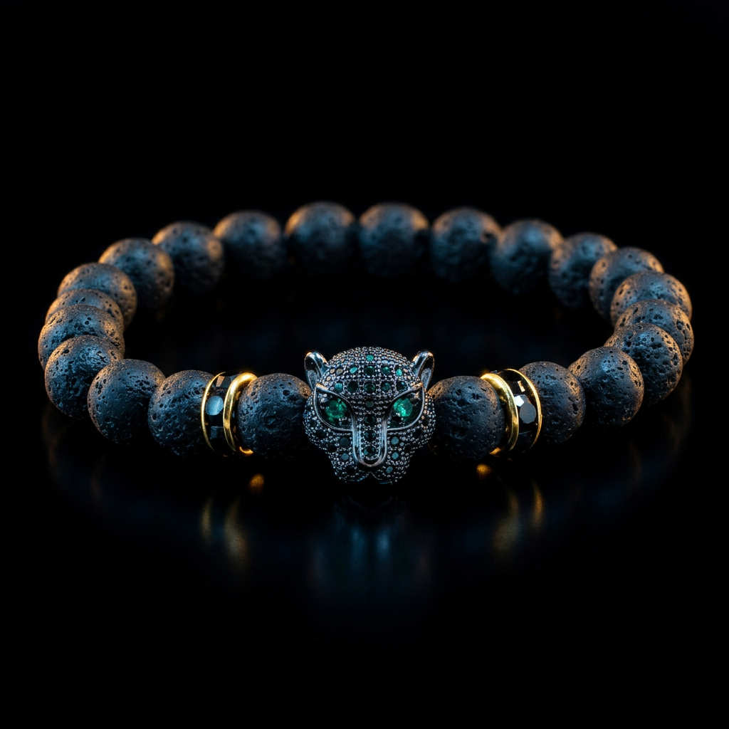 Gato de la Fortuna — Leopard Head Bracelet