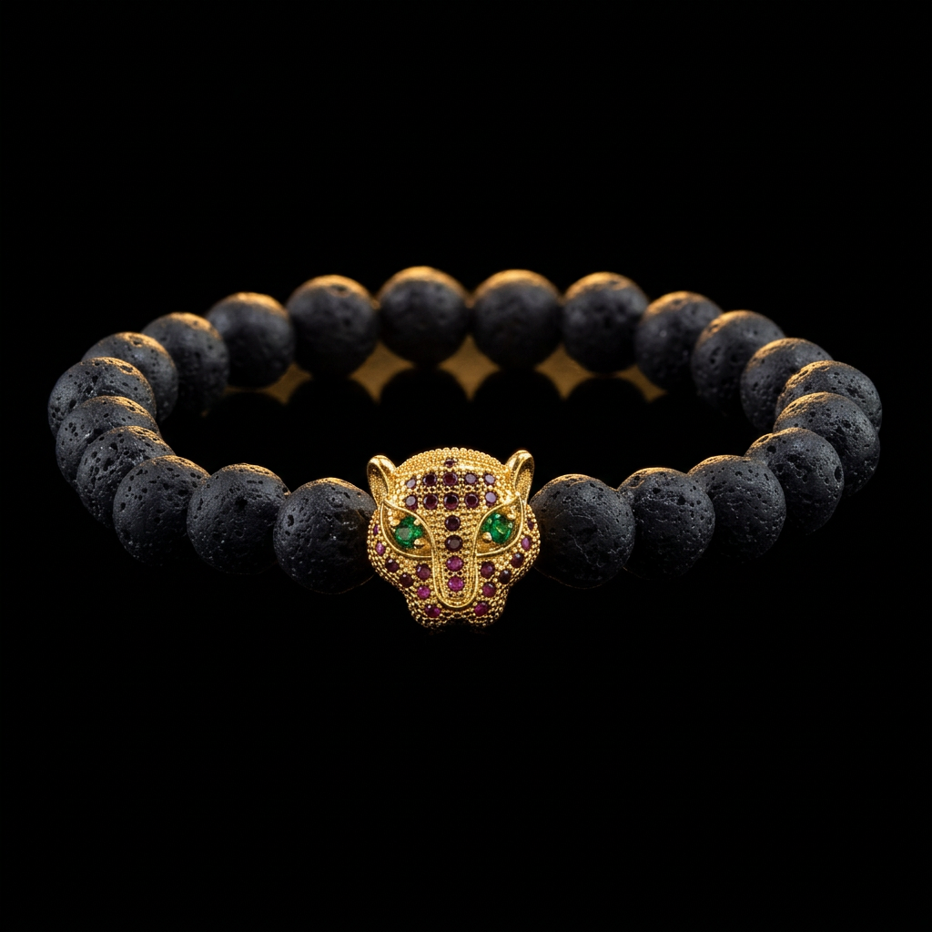 Gato de la Fortuna — Leopard Head Bracelet