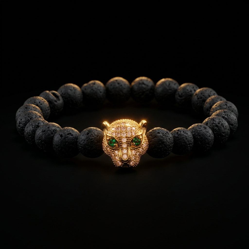 Gato de la Fortuna — Leopard Head Bracelet