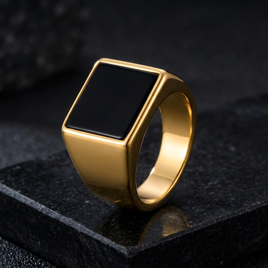El Sello — Black Square Signet Ring