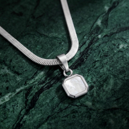 The Obsidian — Square Stone Pendant Necklace