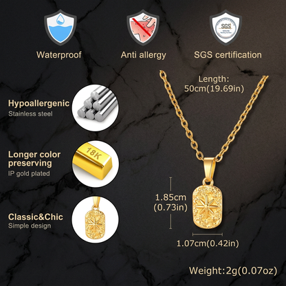 Original necklace infographic with magazine-style background