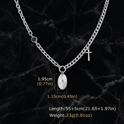 Silver necklace measurements in Cartel colours
