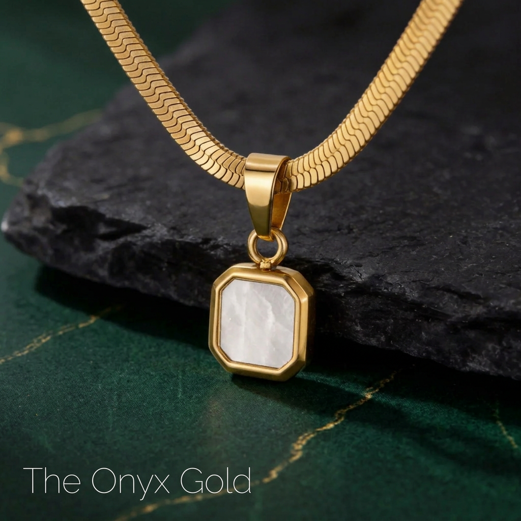 The Obsidian — Square Stone Pendant Necklace
